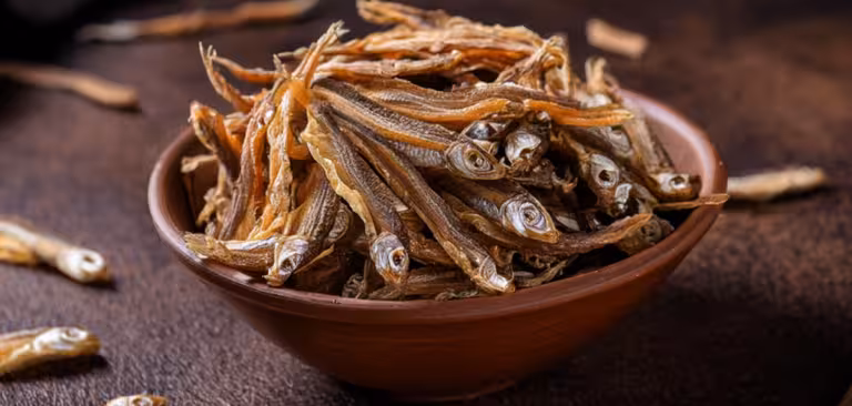 fried anchovies in a plate